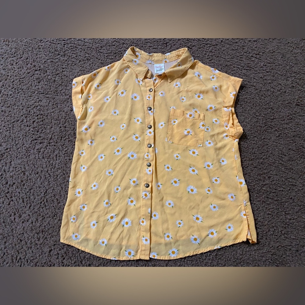 ☀️Belle Du Jour yellow floral shirt - Picture 2 of 5